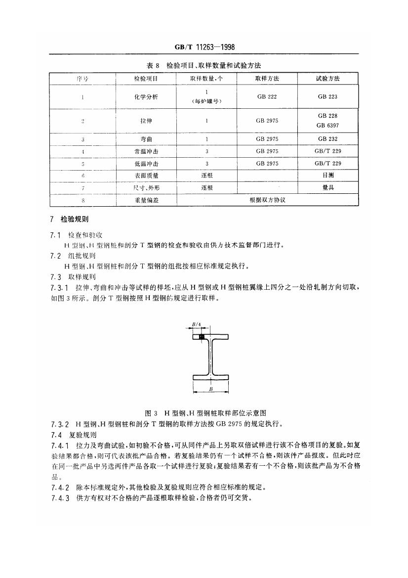 热轧H型钢和部分T型钢 国标 GBT 11263-19980013