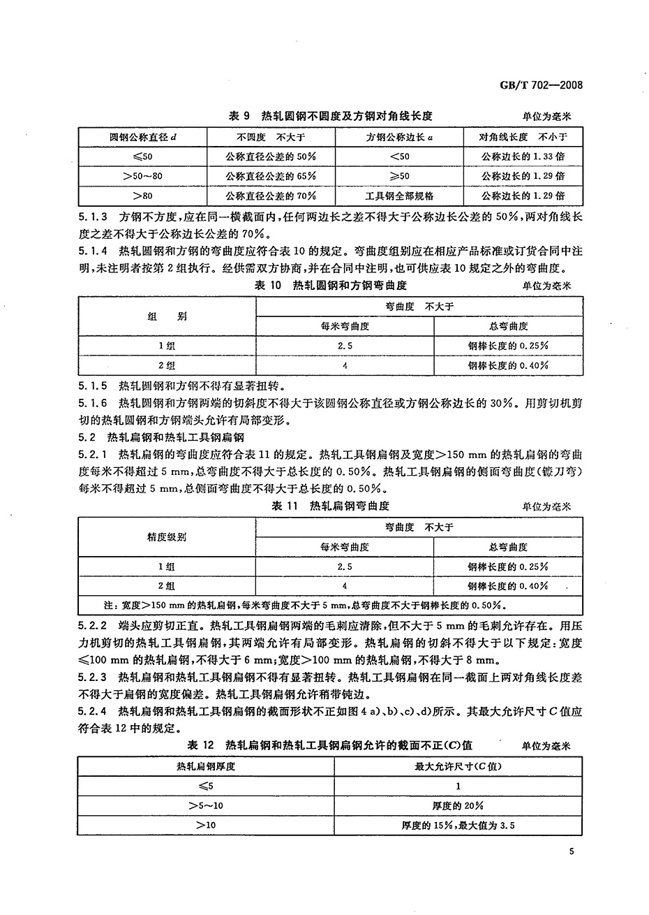 热轧钢棒尺寸、外形、重量及允许偏差国标 GBT 702-2008 代替GBT 702-20040007